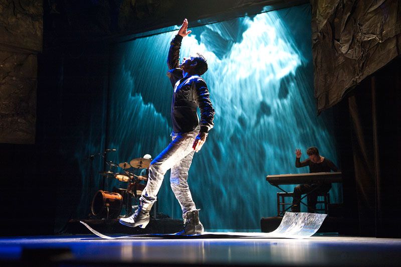 A person dancing during a performance.